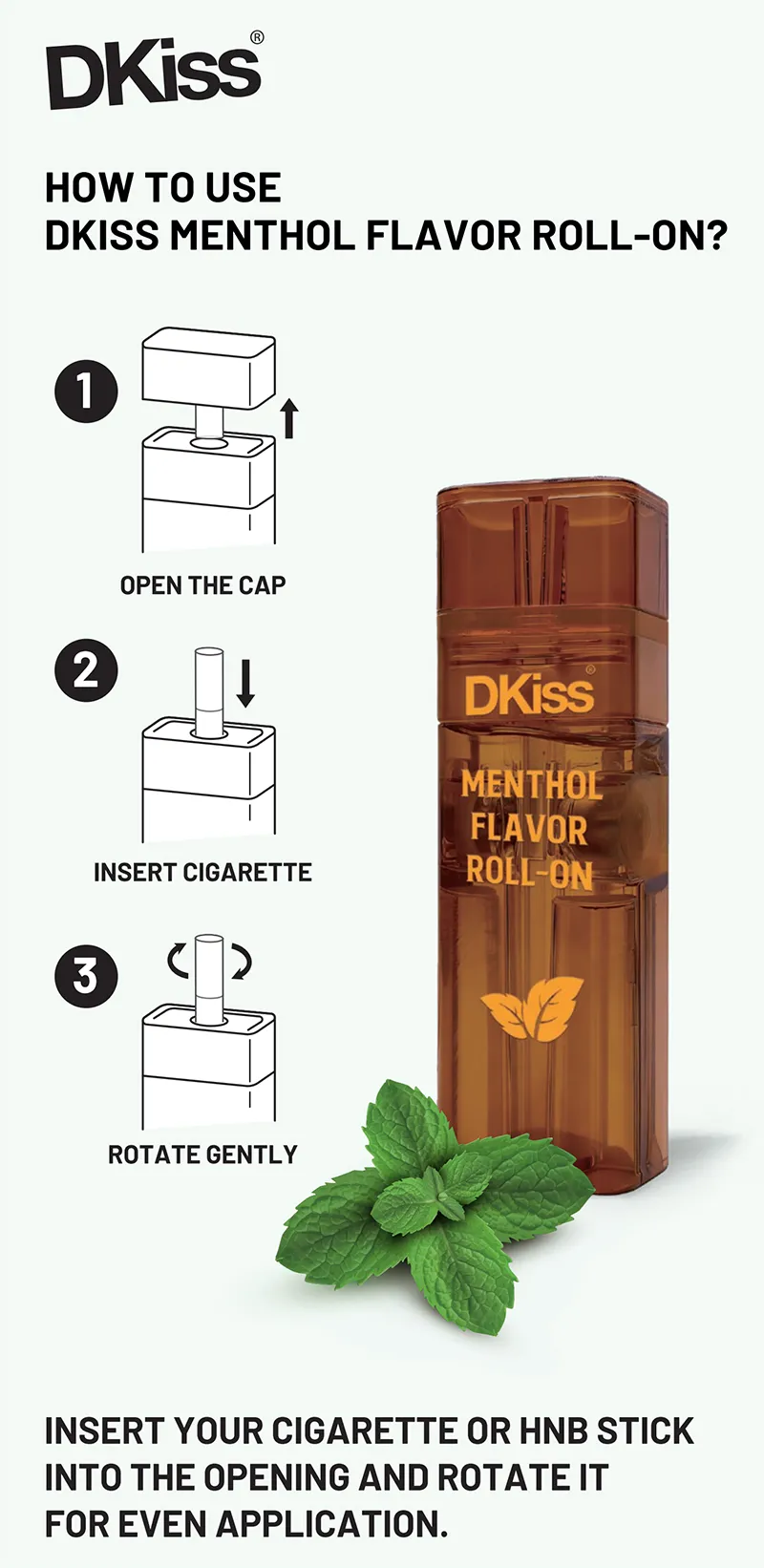 DKiss Menthol Flavor Roll-on Detail display-3