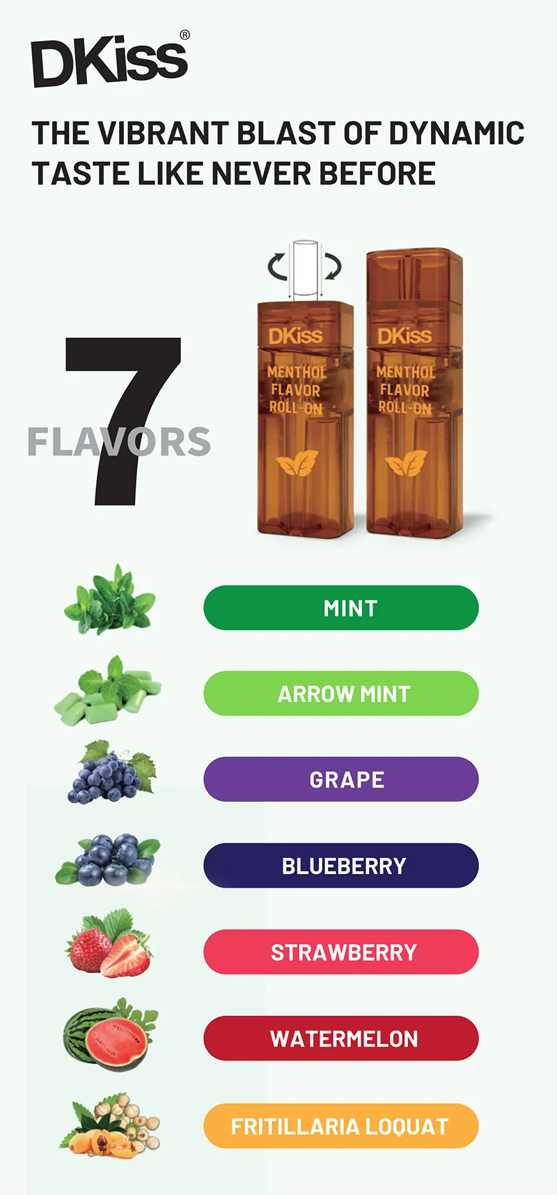 DKiss Menthol Flavor Roll-on Detail display-5